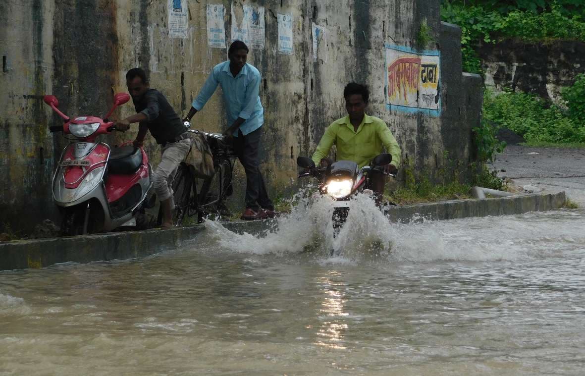 Movement was affected due to the water flowing in Podanala located on