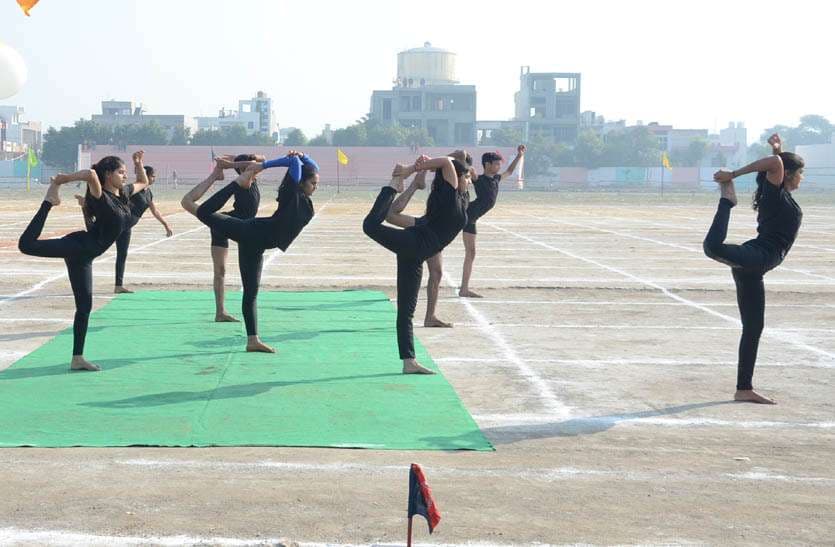 Importance of healthy body explained through yoga drill