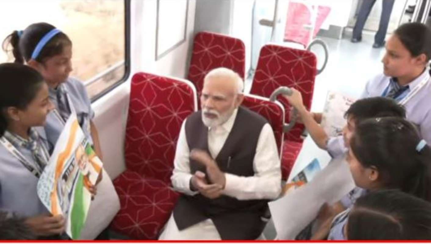 Prime Minister Narendra Modi traveled in RapidX train